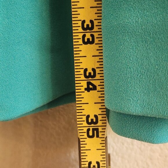 Diane von Furstenberg Dress Womens 2 Green Blue Evelina Long Sleeve Silk Skater - Picture 14 of 15